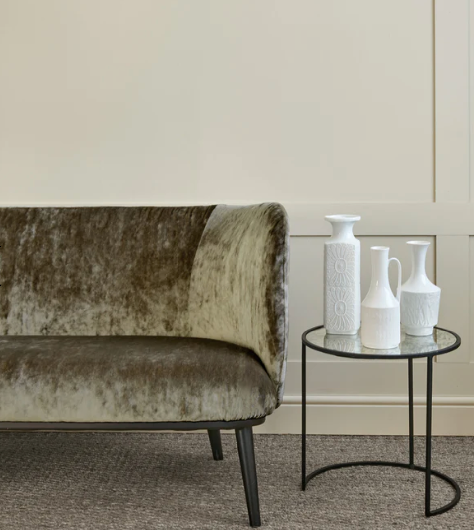 Hemp - Cosmos Velvet by Linwood - Fabric, Curtains, Roman Blinds sofa