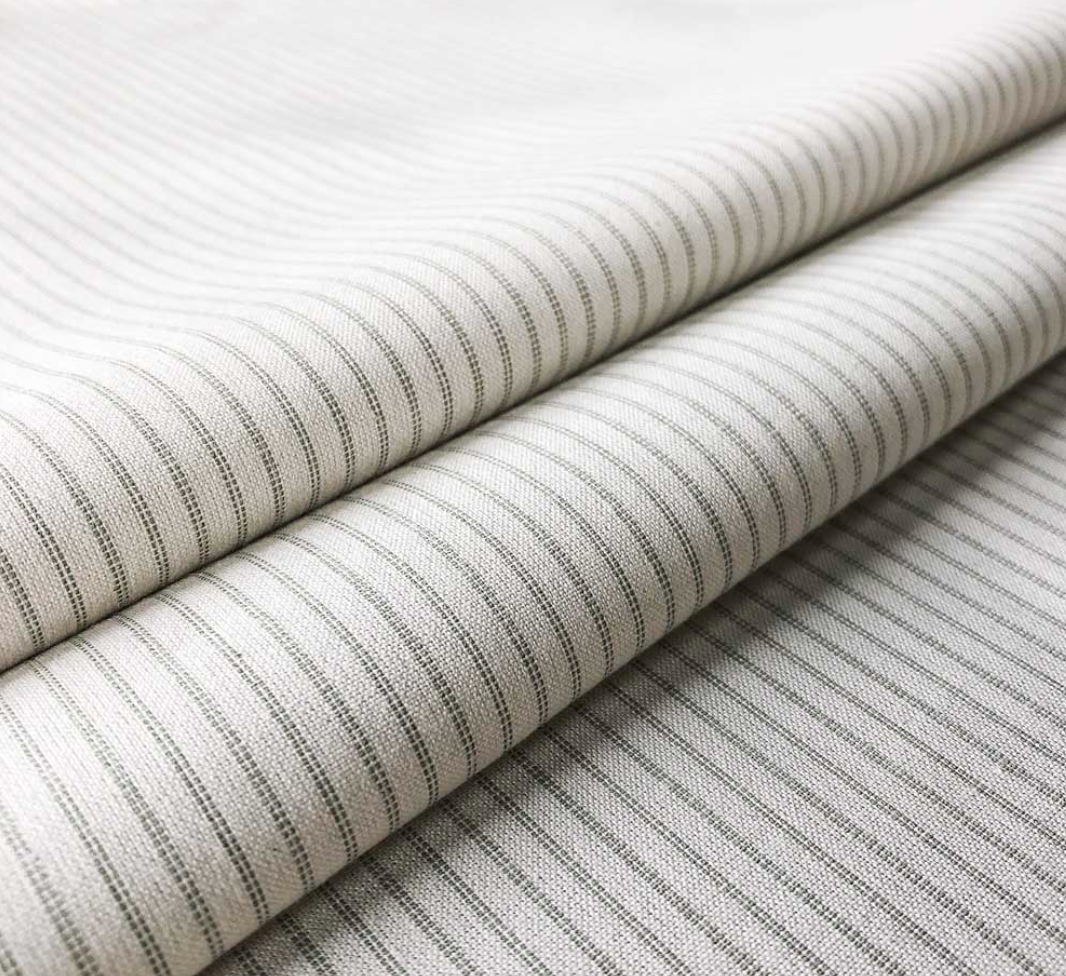 Sage - Lining Stripe Fabric Ian Mankin 100% Cotton
