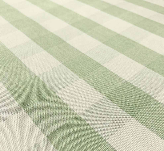 Sage - Large Suffolk Check Fabric Ian Mankin 100% Cotton