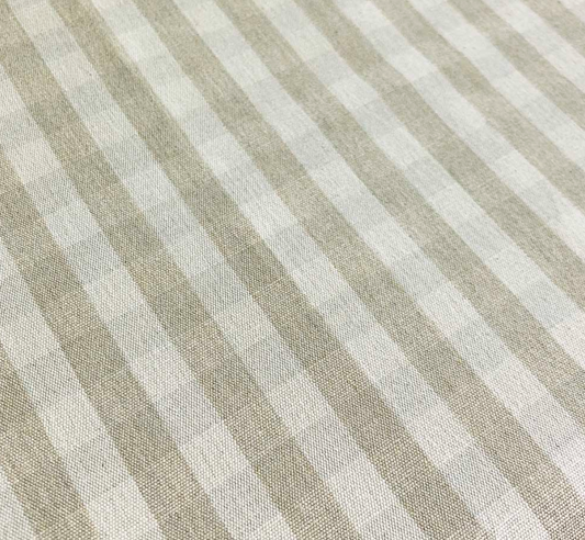 Cream - Small Suffolk Check Fabric Ian Mankin 100% Cotton