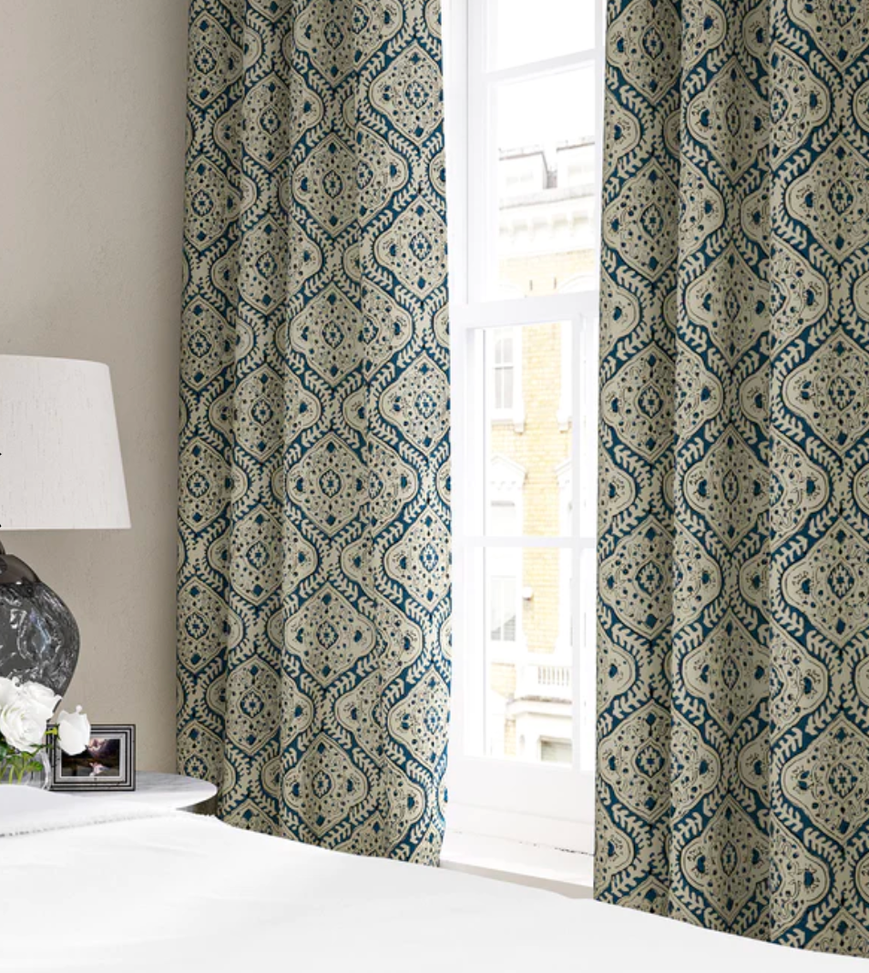 Indigo - Kala Fabric Linwood 100% Linen curtains