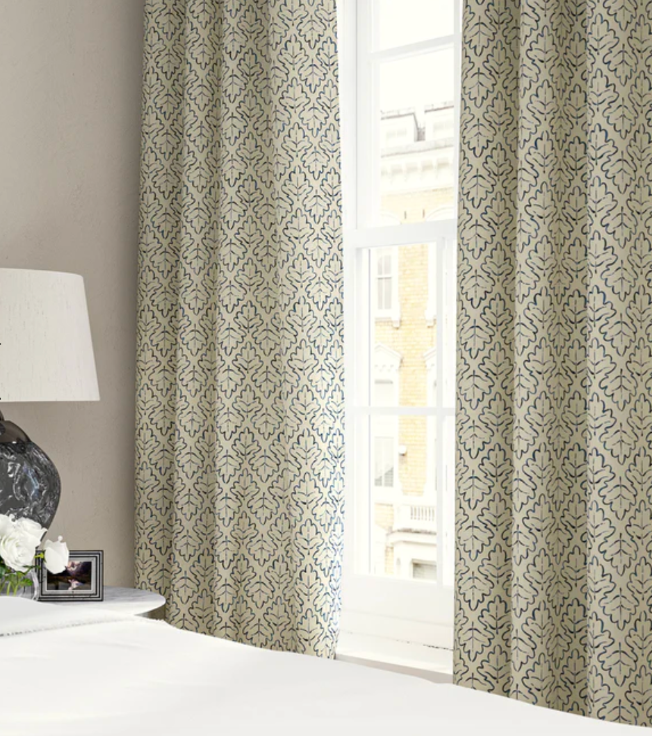 Indigo - Maze Fabric Linwood 100% Linen curtains