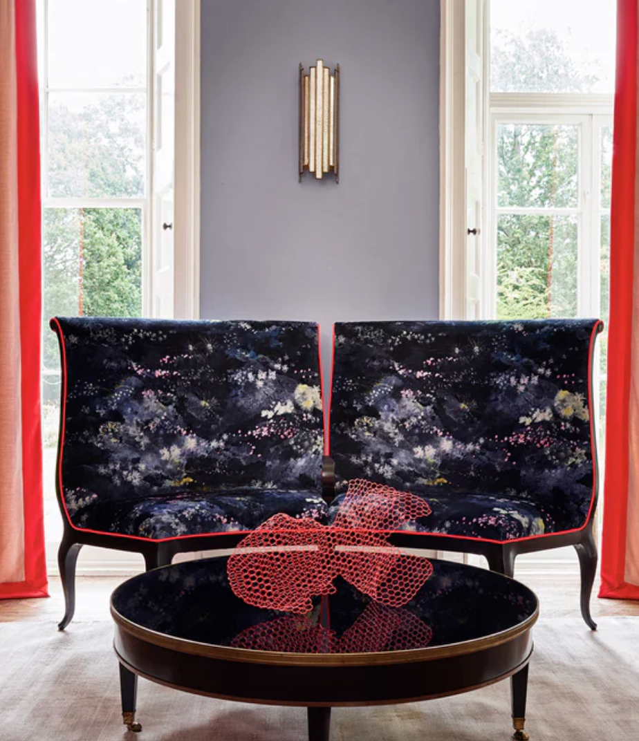 Intergalactic - Wonderland Velvet by Linwood - Fabric, Curtains, Roman Blinds chairs