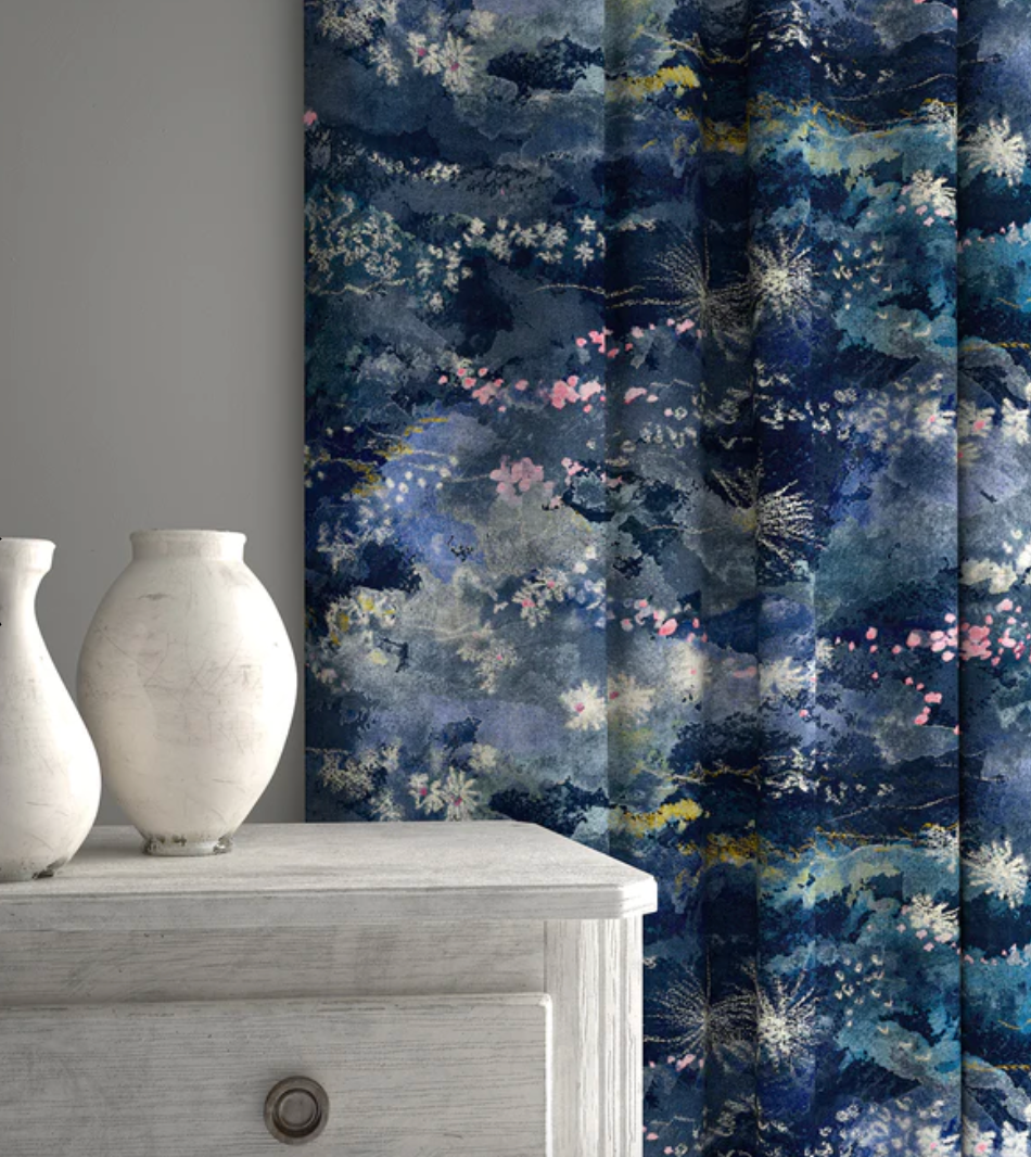 Intergalactic - Wonderland Velvet by Linwood - Fabric, Curtains, Roman Blinds lounge