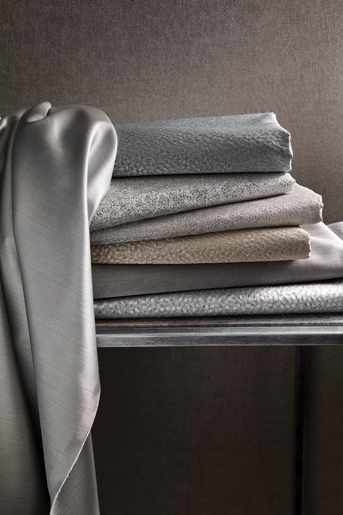 James Hare Miramar Silk Georgian Grey Made to Measure Curtains
