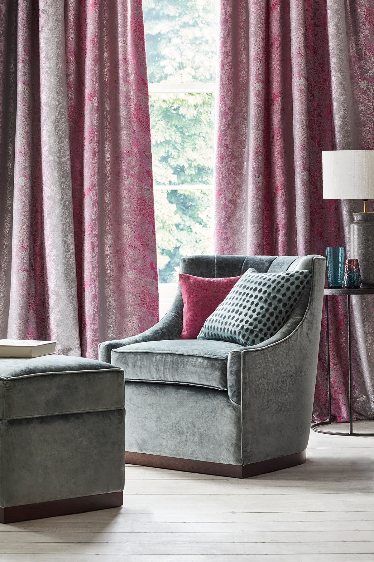James Hare Constellation Grey Slate Made to Measure Roman Blinds