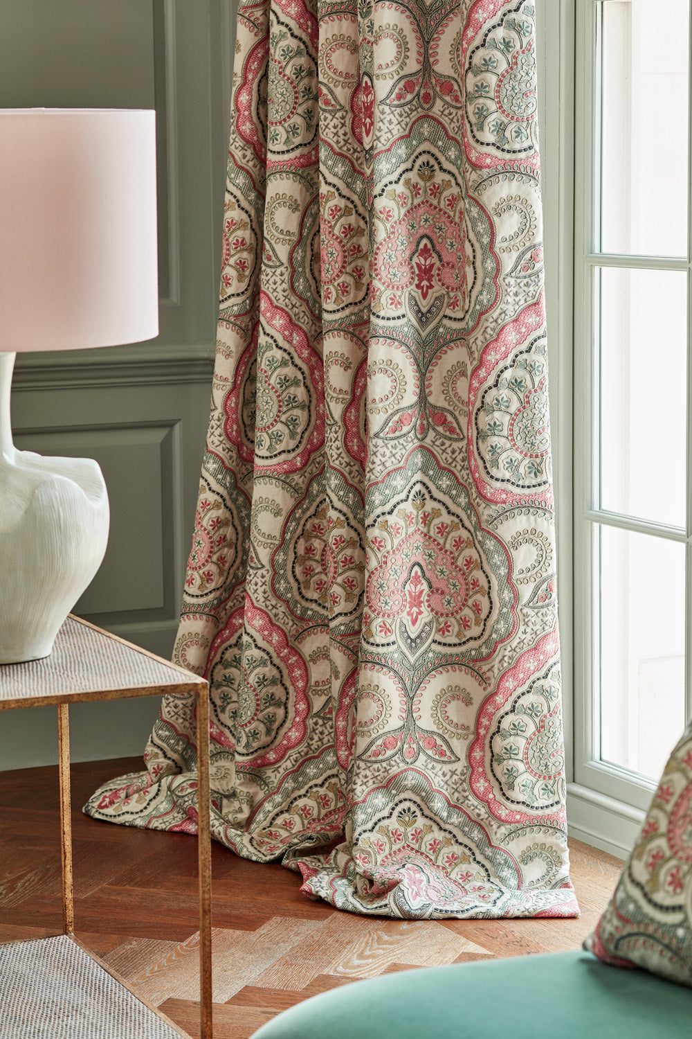 James Hare Fitzrovia Pink Multi Made to Measure Curtains
