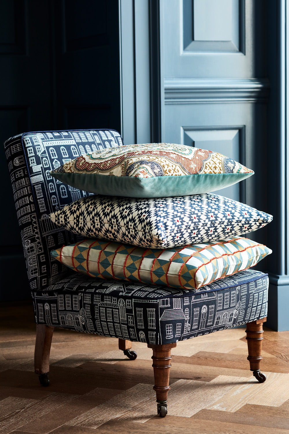 James Hare Berkeley Square Navy Made to Measure Roman Blinds