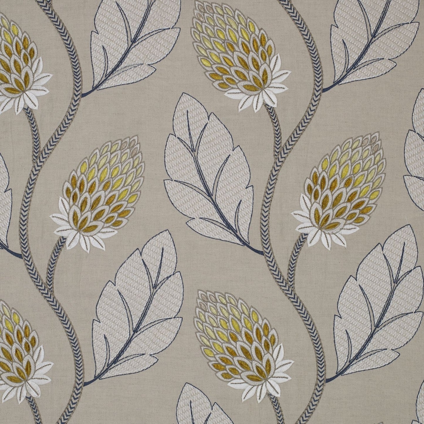 Yellow - Portobello Fabric James Hare Linen/Cotton Fabric