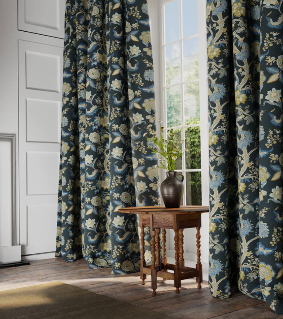 Night Garden - Kitty Fabric Linwood 100% Linen curtains
