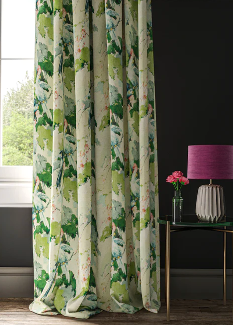 Lawn Green - Jungle Jive Fabric Linwood 100% Linen curtain