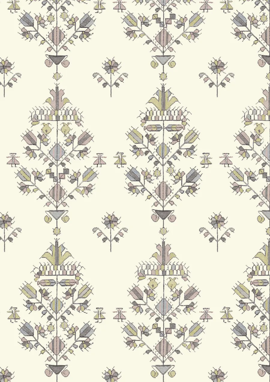 Lewis & Wood Athena Fennel Rose Made to Measure Roman Blinds – close-up