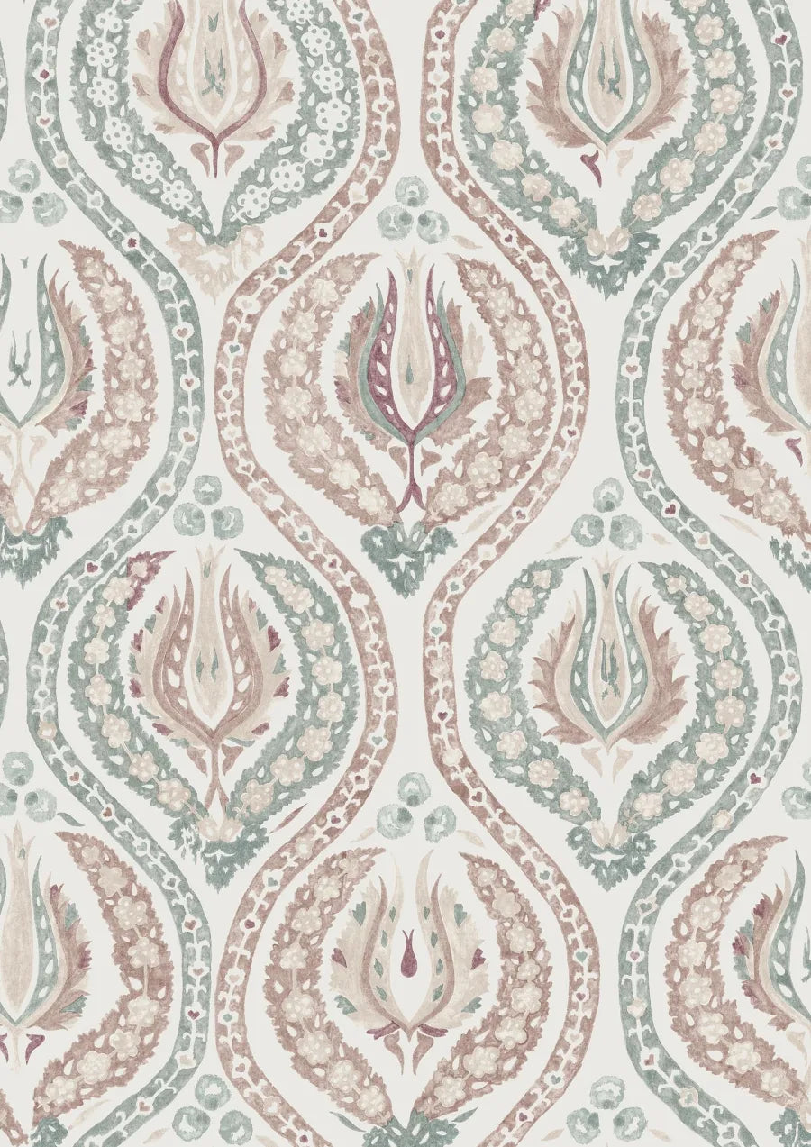 Lewis & Wood Benaki Rock Rose Made to Measure Roman Blinds – close-up
