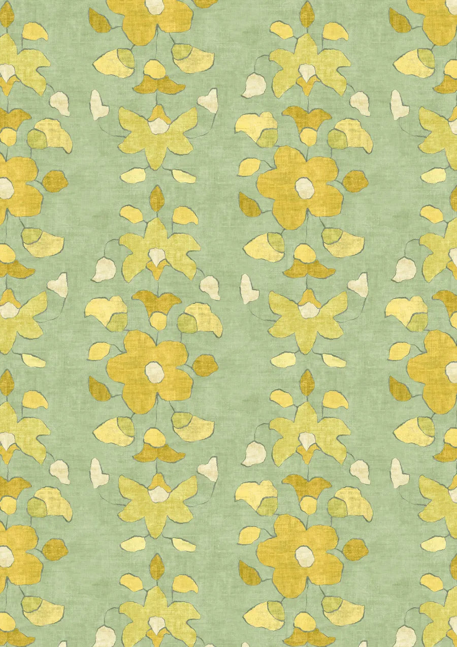 Lewis & Wood Chamba Lemongrass Made to Measure Roman Blinds – close-up