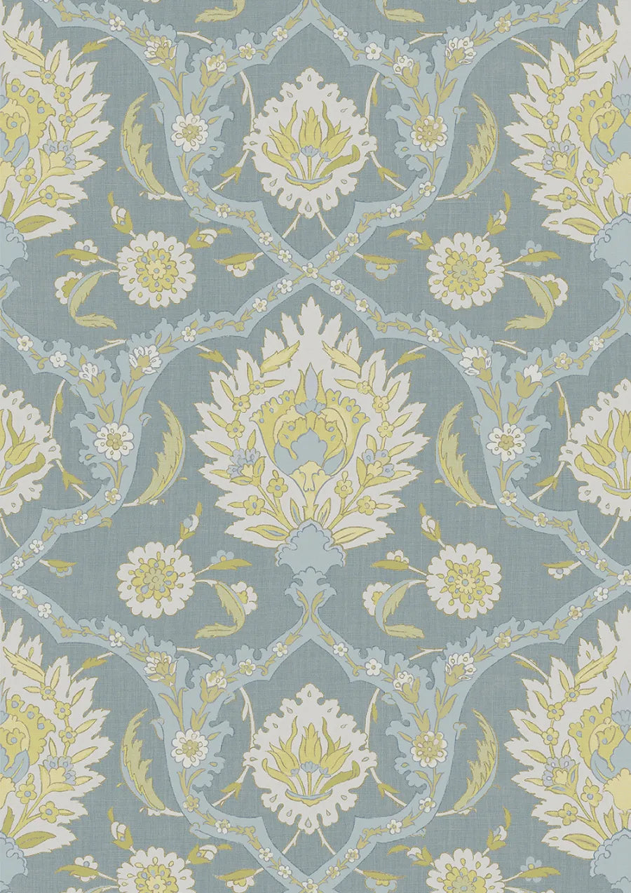 Lewis & Wood Damascus Verdigris Made to Measure Curtains – close-up
