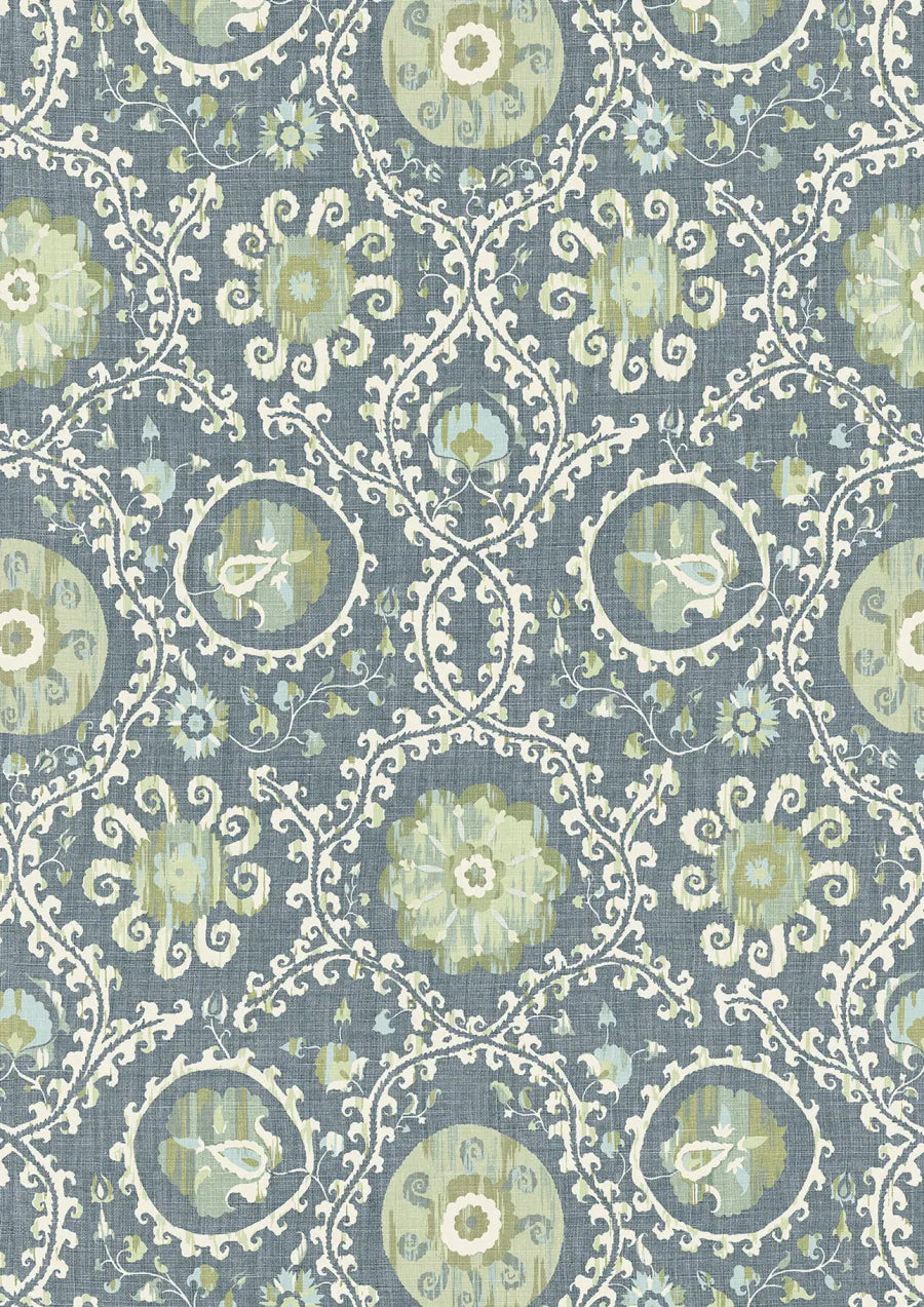 Lewis & Wood Oxus Persian Green Made to Measure Roman Blinds – close-up