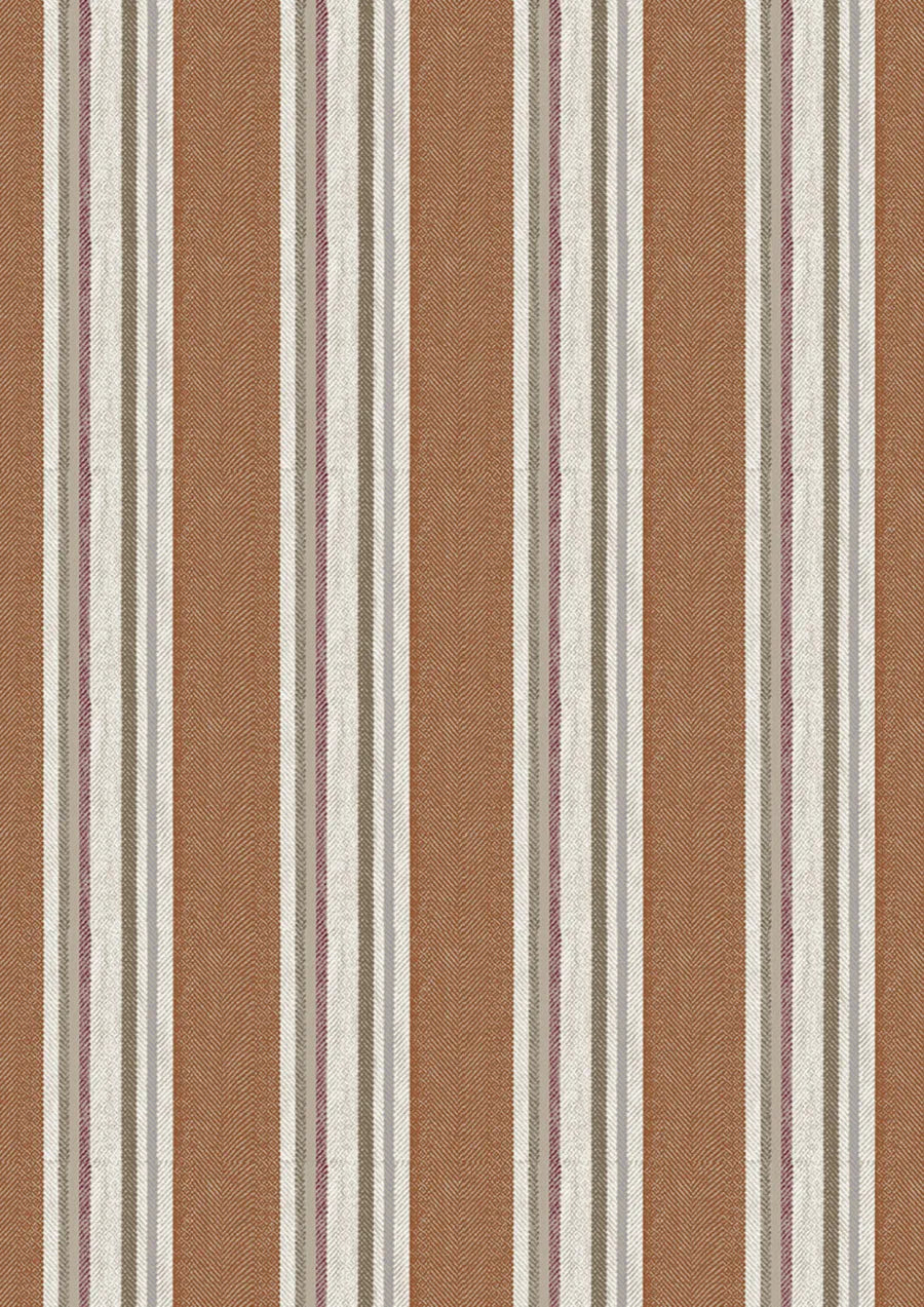Lewis & Wood Selsley Stripe Peat Made to Measure Curtains – close-up