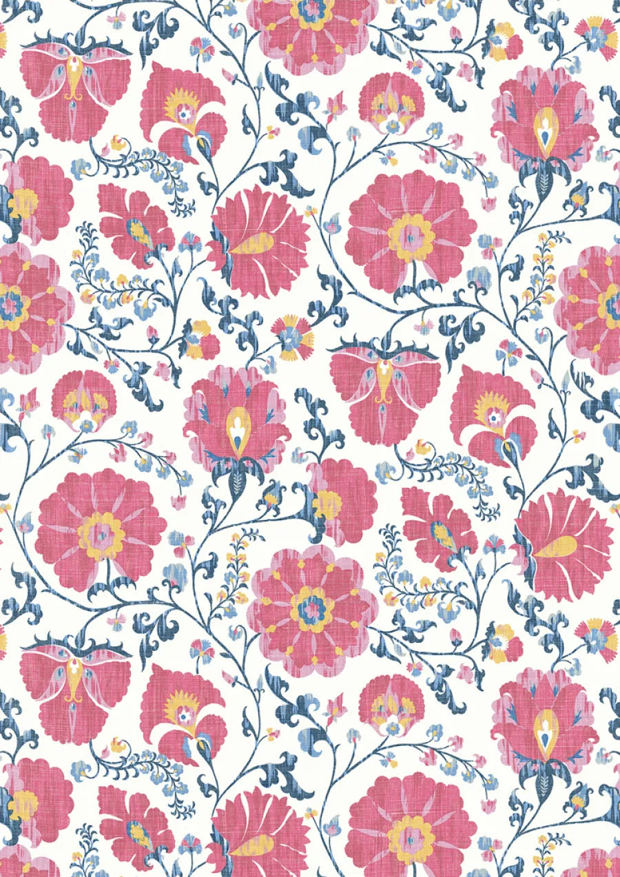 Lewis & Wood Zarafshan LG Cyclamen Blue Made to Measure Curtains – close-up