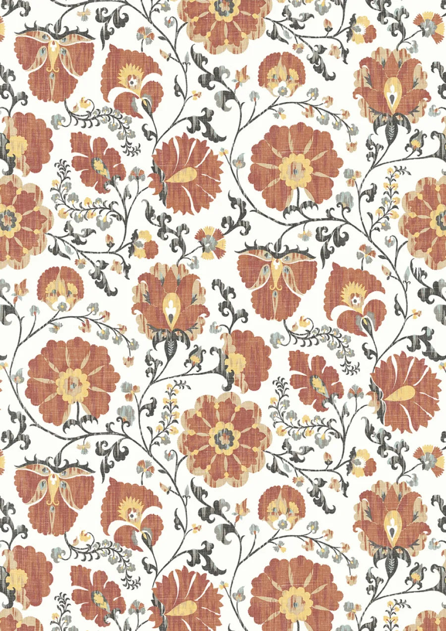 Lewis & Wood Zarafshan LG Rust Slate Made to Measure Curtains – close-up