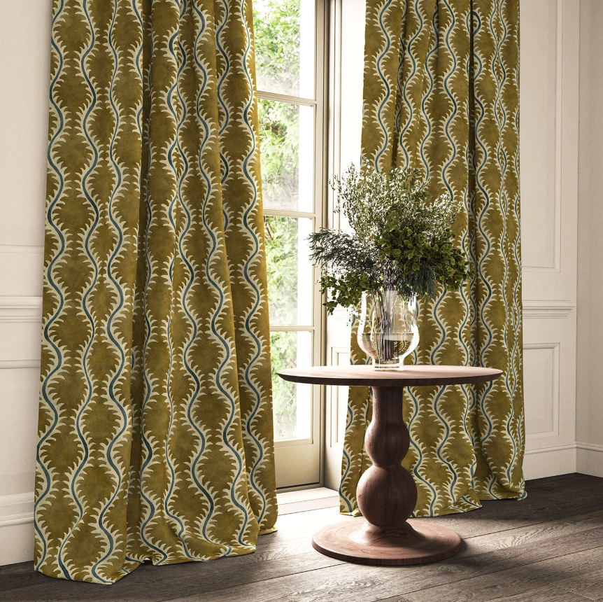 Lichen - Helter Skelter Velvet by Linwood - Curtains