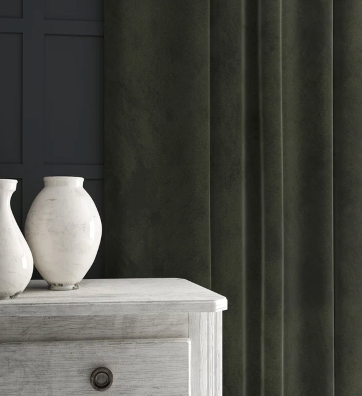 Seaweed - Omega iii Velvet by Linwood - Fabric, Curtains, Roman Blinds