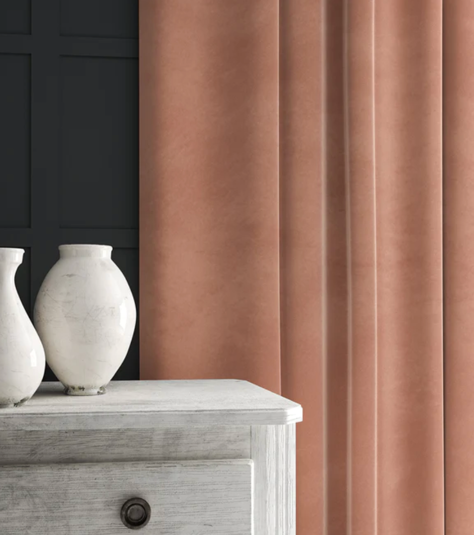 Blush - Omega iii Velvet by Linwood - Fabric, Curtains, Roman Blinds
