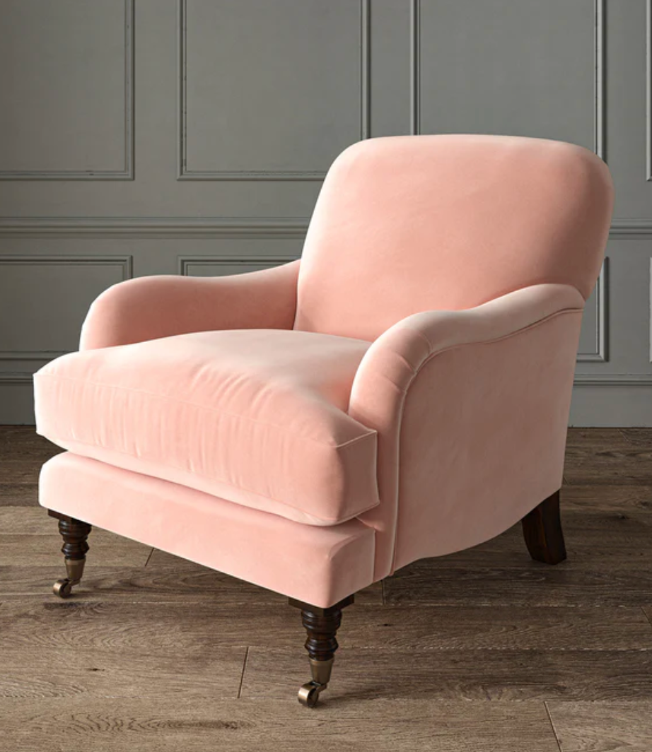 Bubblegum - Omega iii Velvet by Linwood - Fabric, Curtains, Roman Blinds chair