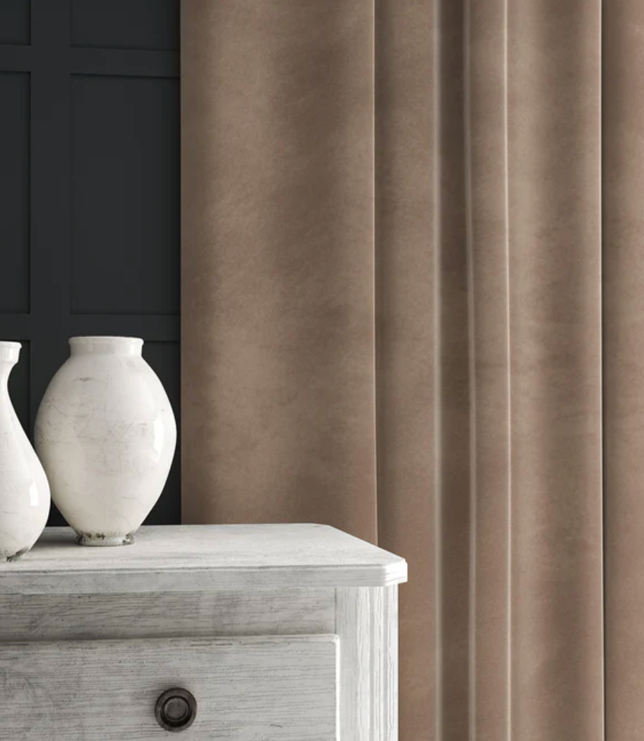 Champagne - Omega iii Velvet by Linwood - Fabric, Curtains, Roman Blinds