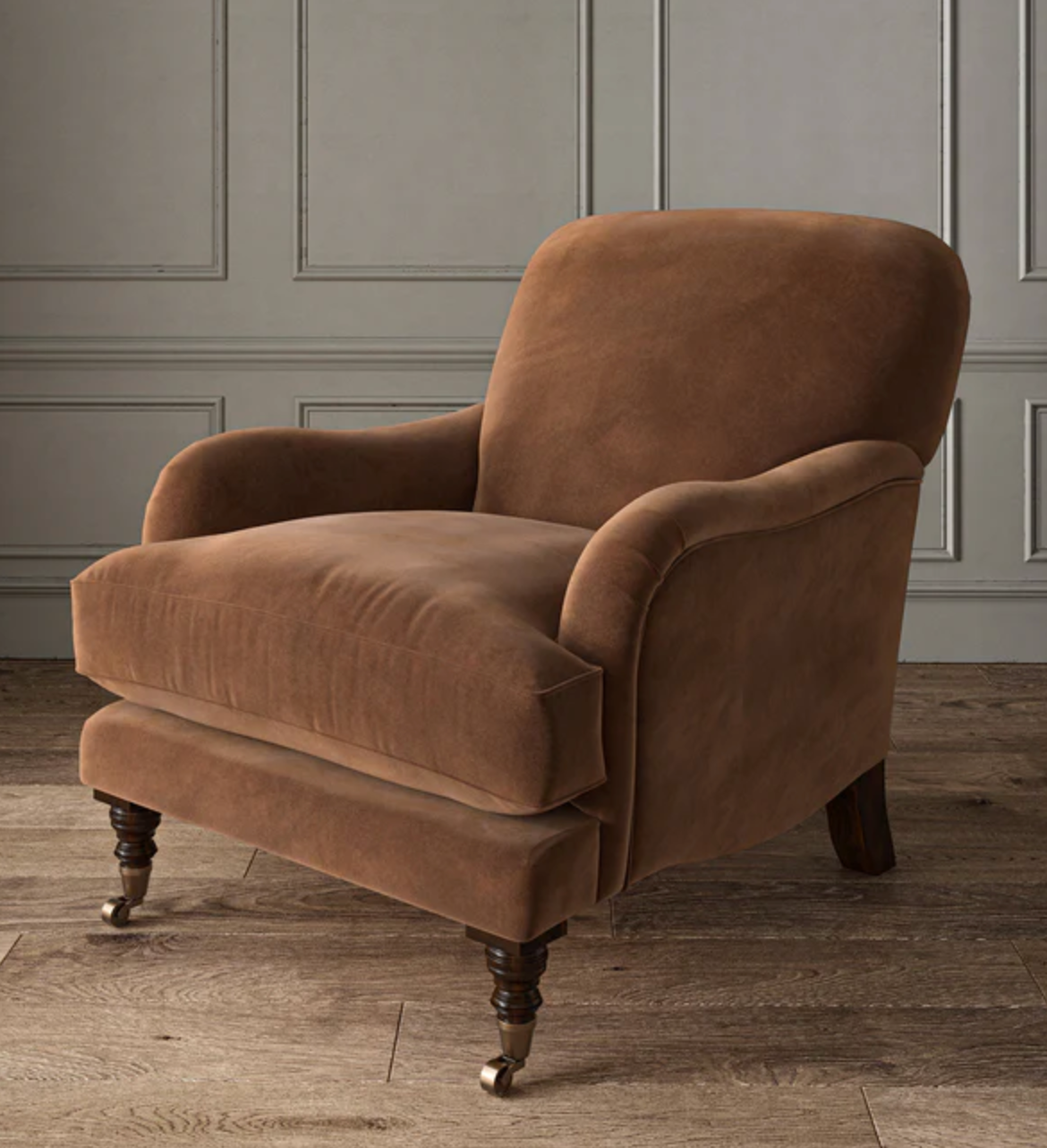 Chestnut - Omega iii Velvet by Linwood - Fabric, Curtains, Roman Blinds