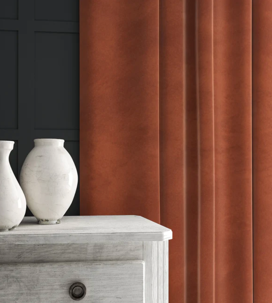 Cinnamon - Omega iii Velvet by Linwood - Fabric, Curtains, Roman Blinds