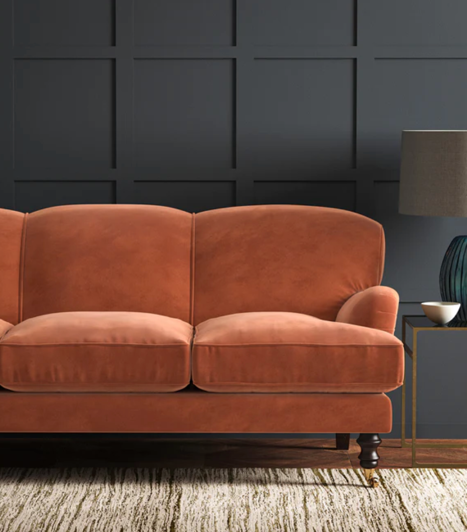 Cinnamon - Omega iii Velvet by Linwood - Fabric, Curtains, Roman Blinds sofa