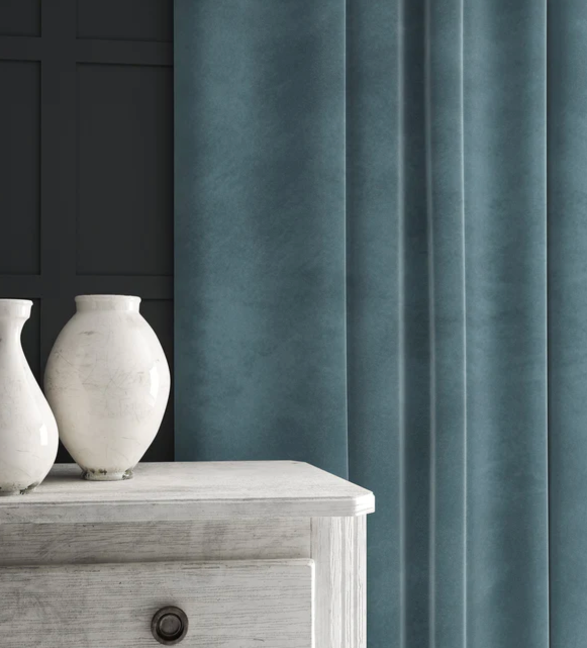 Cornflower - Omega iii Velvet by Linwood - Fabric, Curtains, Roman Blinds
