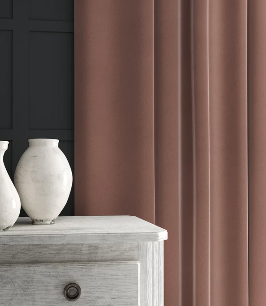 Dusky Pink - Omega iii Velvet by Linwood - Fabric, Curtains, Roman Blinds