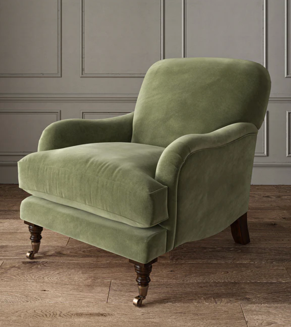 Green Tea - Omega iii Velvet by Linwood - Fabric, Curtains, Roman Blinds chair