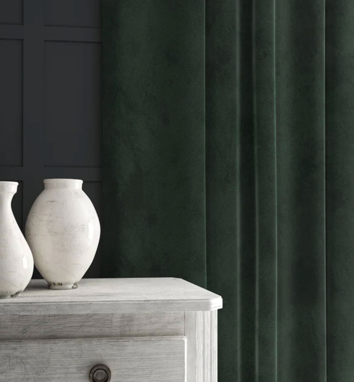 Hunter Green - Omega iii Velvet by Linwood - Fabric, Curtains, Roman Blinds