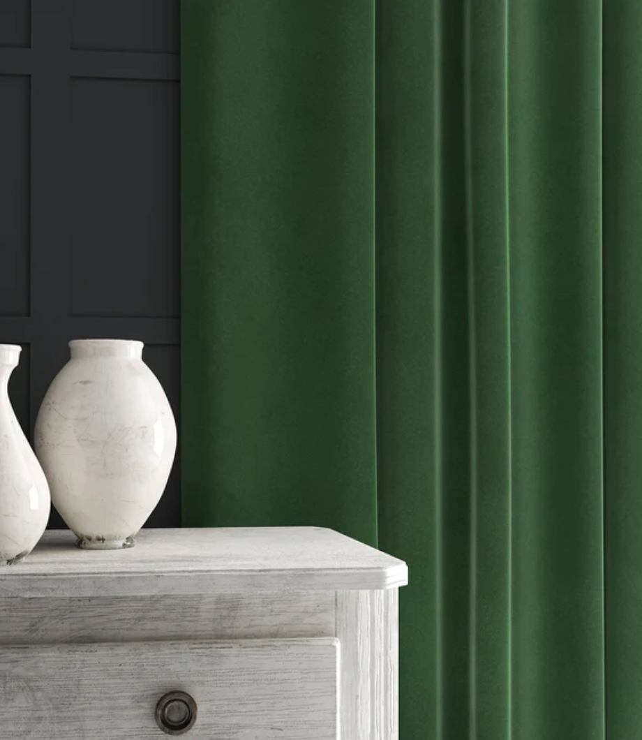 Leaf Green - Omega iii Velvet by Linwood - Fabric, Curtains, Roman Blinds