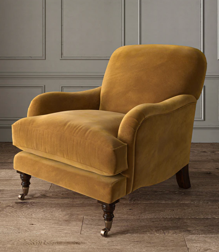 Maize - Omega iii Velvet by Linwood - Fabric, Curtains, Roman Blinds chair