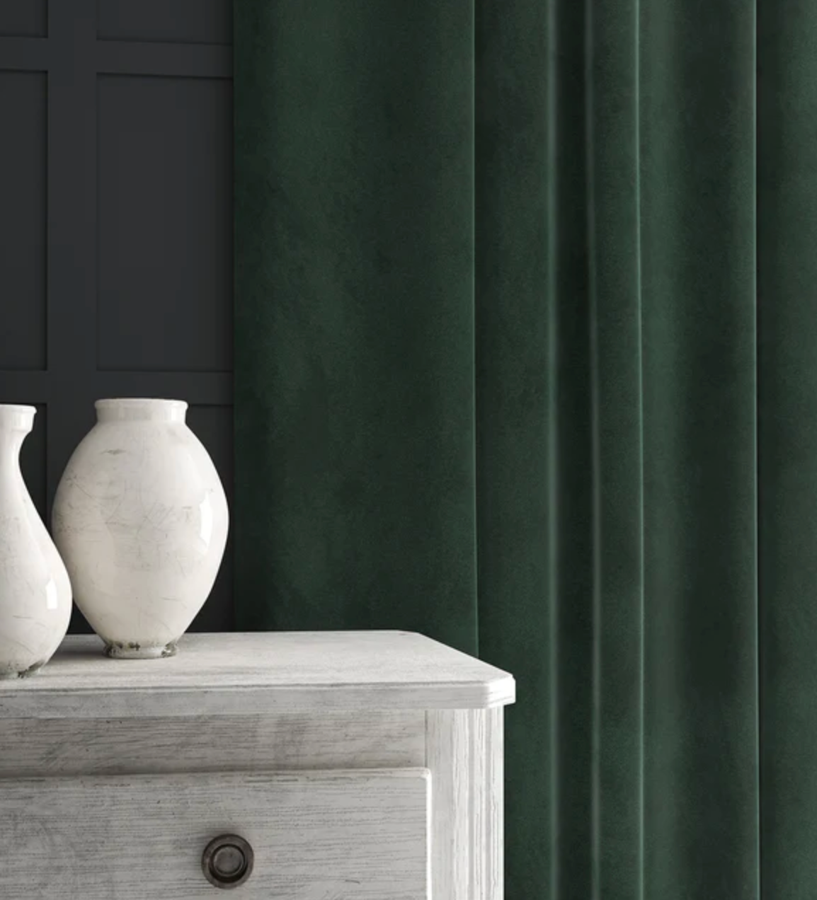 Pine - Omega iii Velvet by Linwood - Fabric, Curtains, Roman Blinds