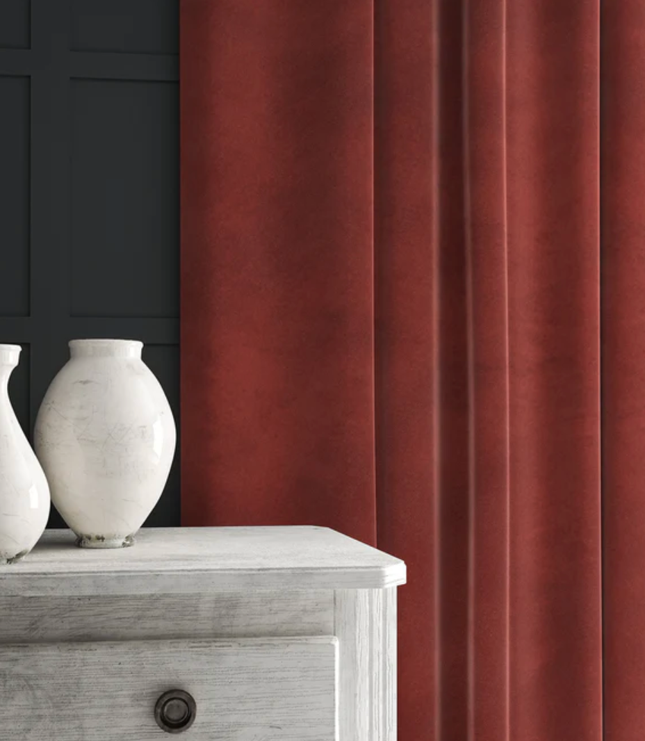 Rosewood - Omega iii Velvet by Linwood - Fabric, Curtains, Roman Blinds