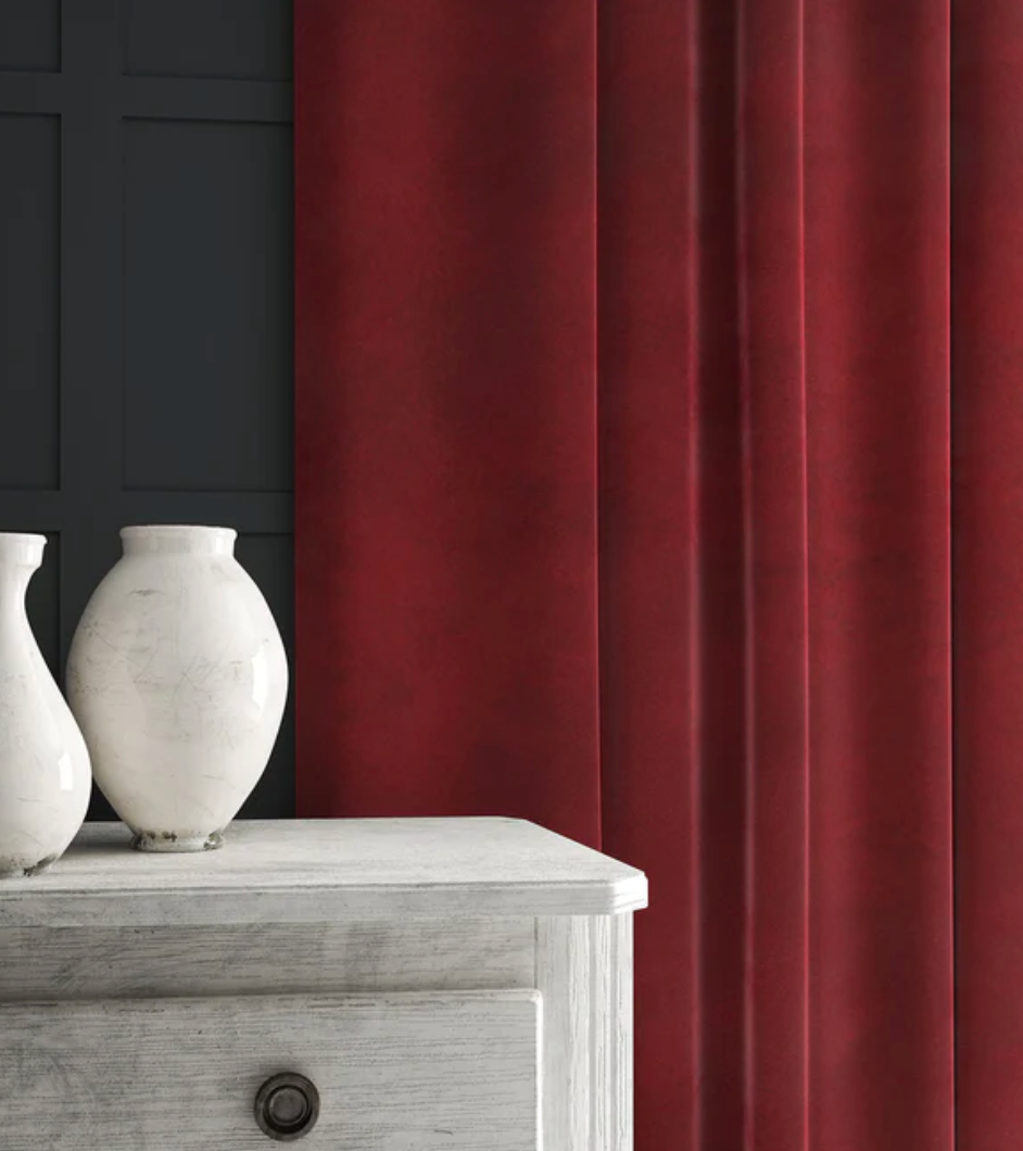 Rouge - Omega iii Velvet by Linwood - Fabric, Curtains, Roman Blinds
