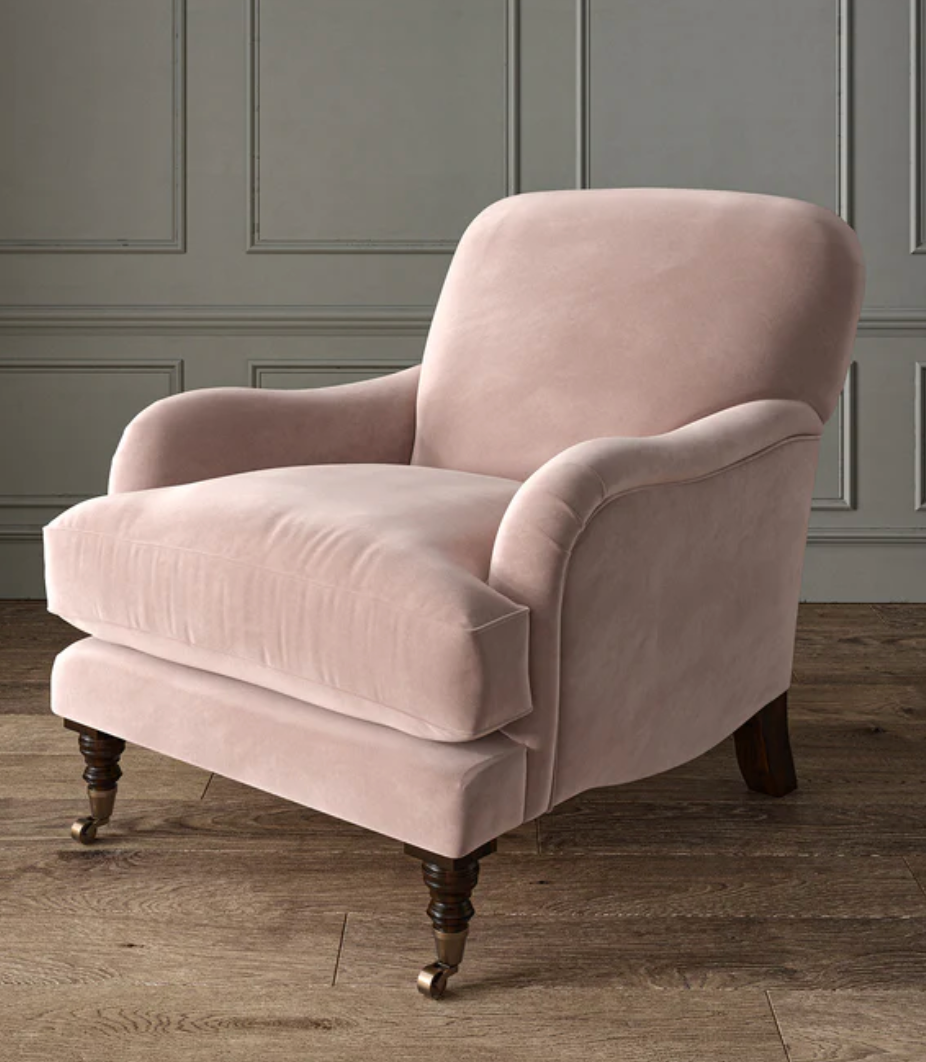 Soft Mauve - Omega iii Velvet by Linwood - Fabric, Curtains, Roman Blinds chair