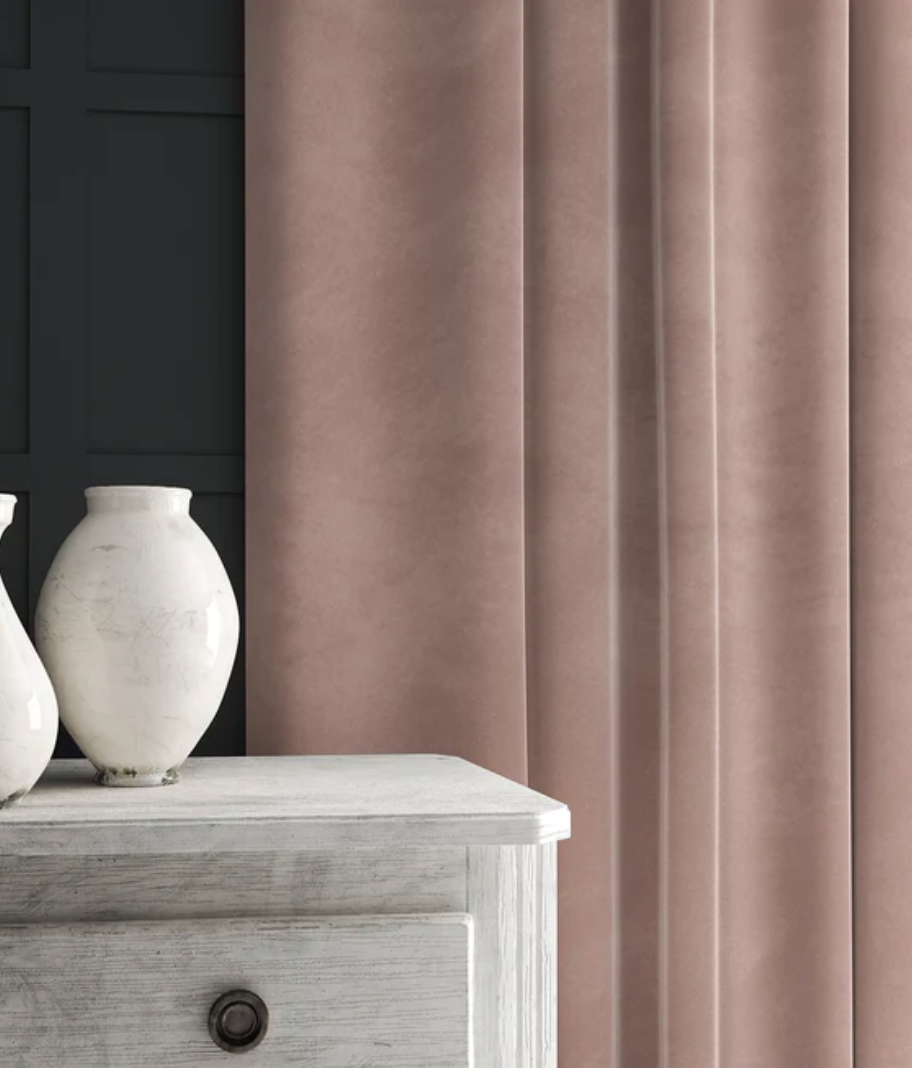 Soft Mauve - Omega iii Velvet by Linwood - Fabric, Curtains, Roman Blinds
