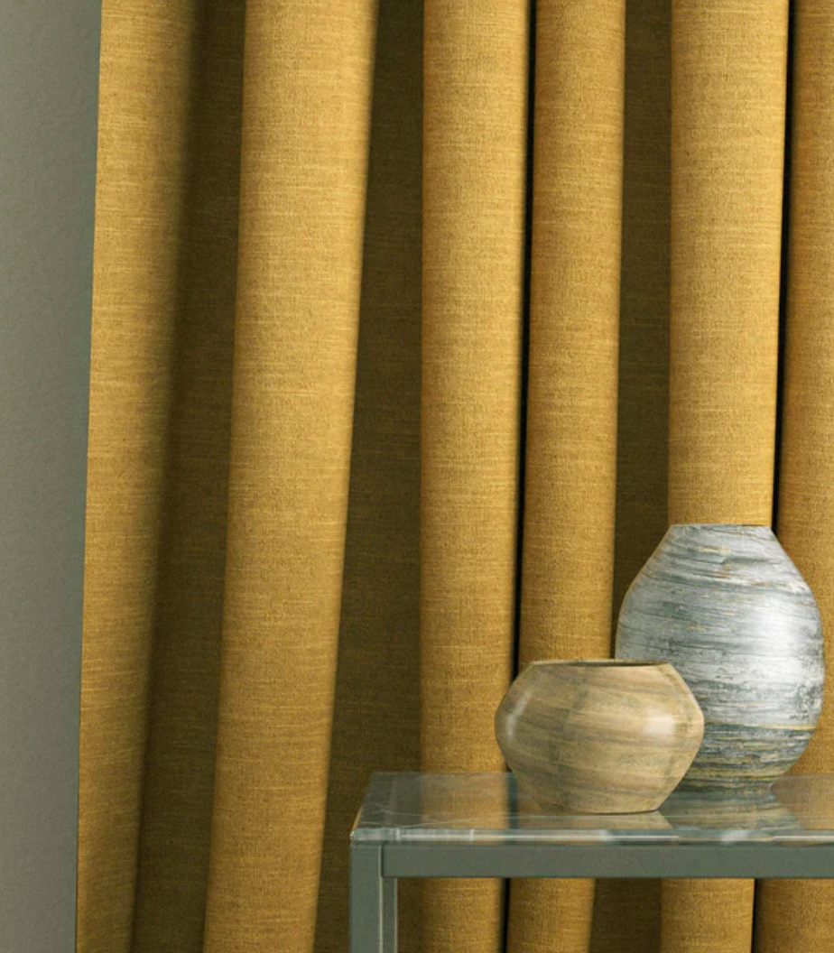 Maize - Luna by Linwood 100% Linen - Fabric, Curtains, Roman Blinds drape
