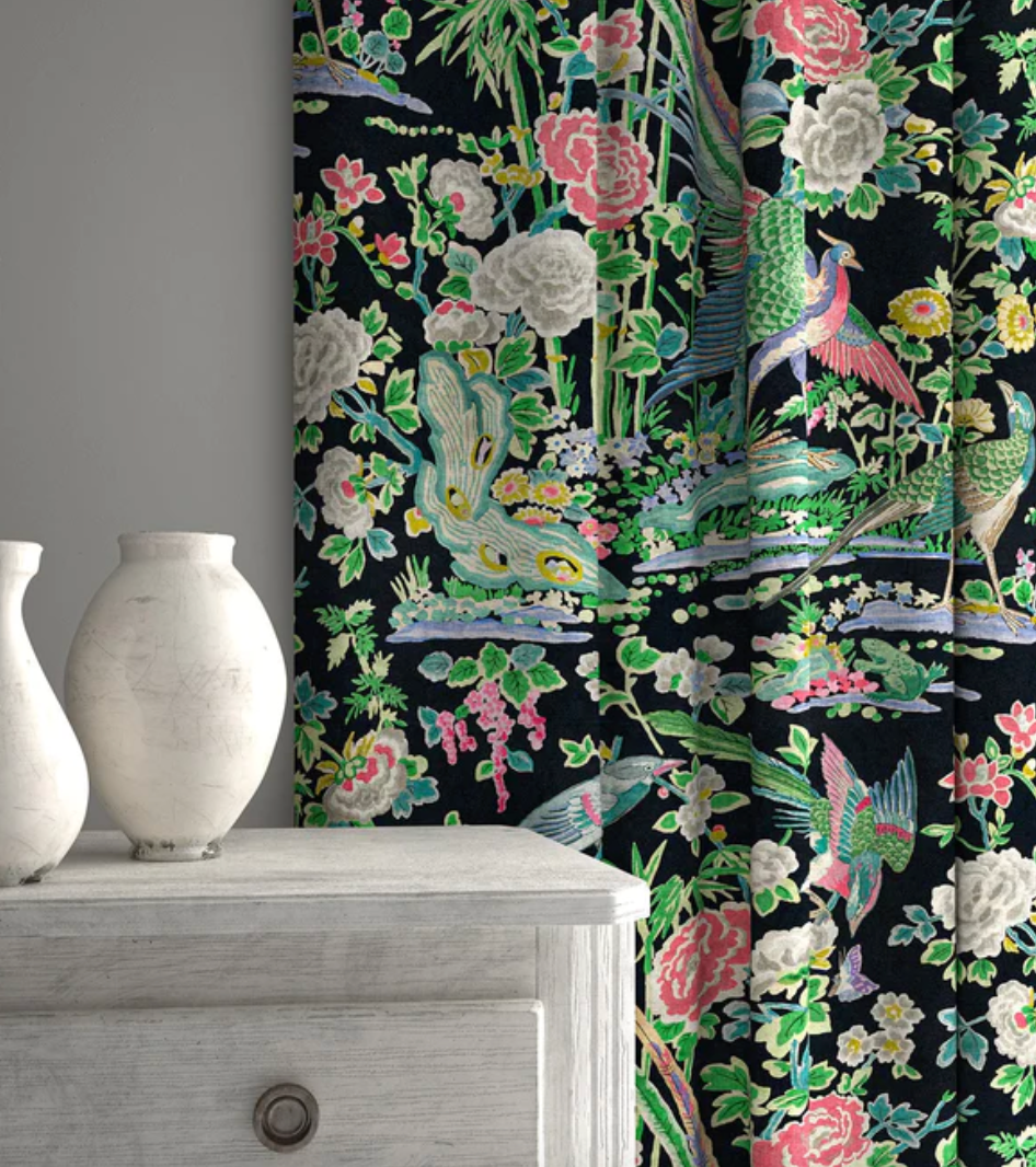 Midnight - Mandai Velvet by Linwood - Fabric, Curtains, Roman Blinds lounge