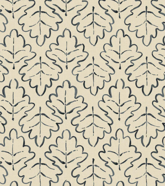 Midnight - Maze Fabric Linwood 100% Linen