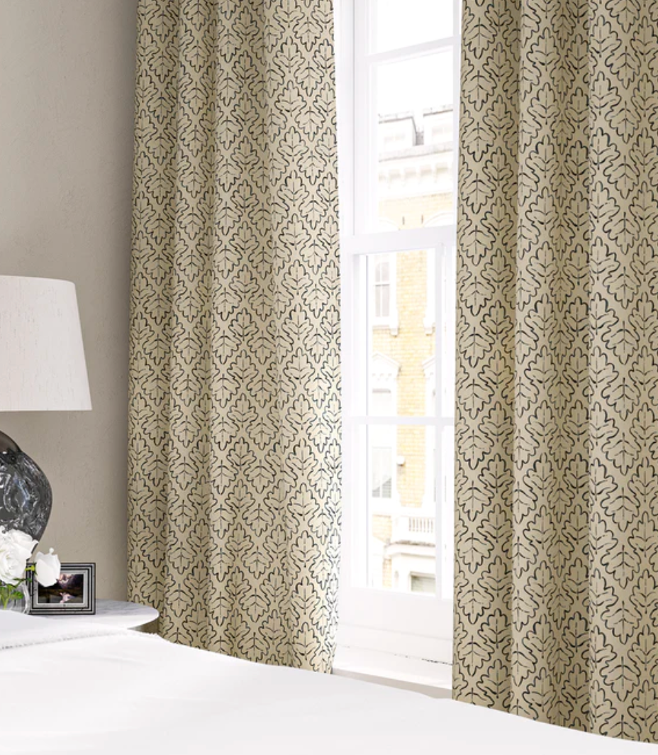 Midnight - Maze Fabric Linwood 100% Linen curtain