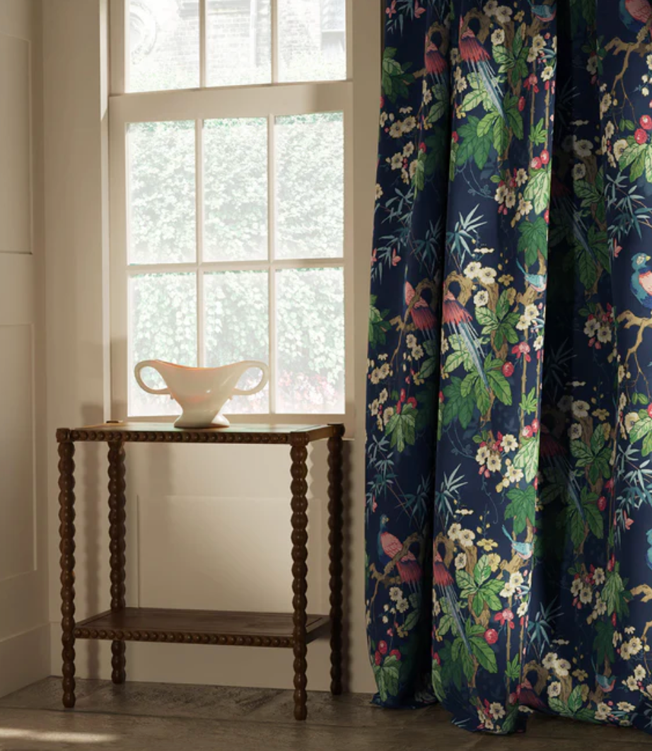 Navy - Miji Fabric Linwood 100% Linen curtains