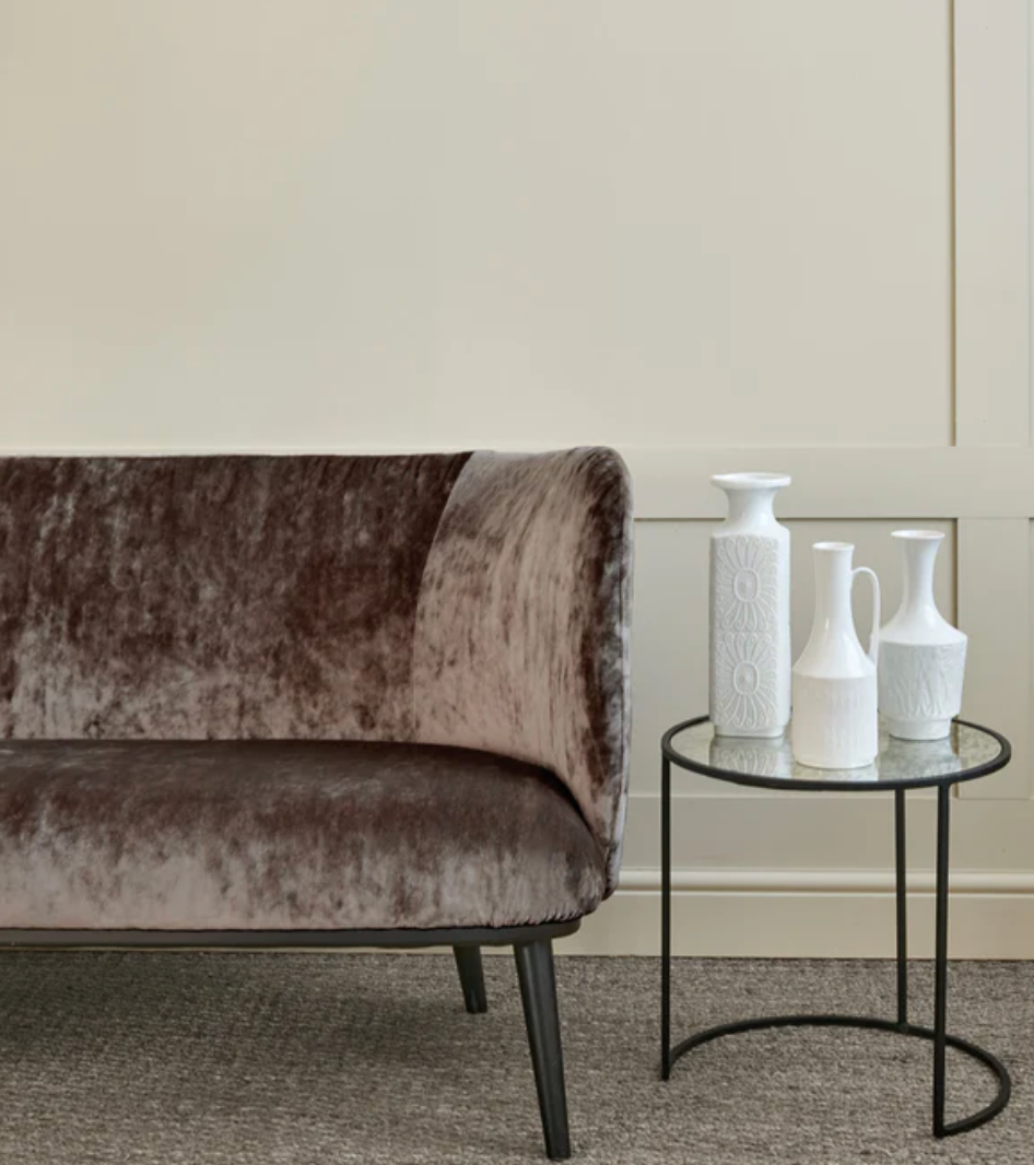 Mink - Cosmos Velvet by Linwood - Fabric, Curtains, Roman Blinds sofa
