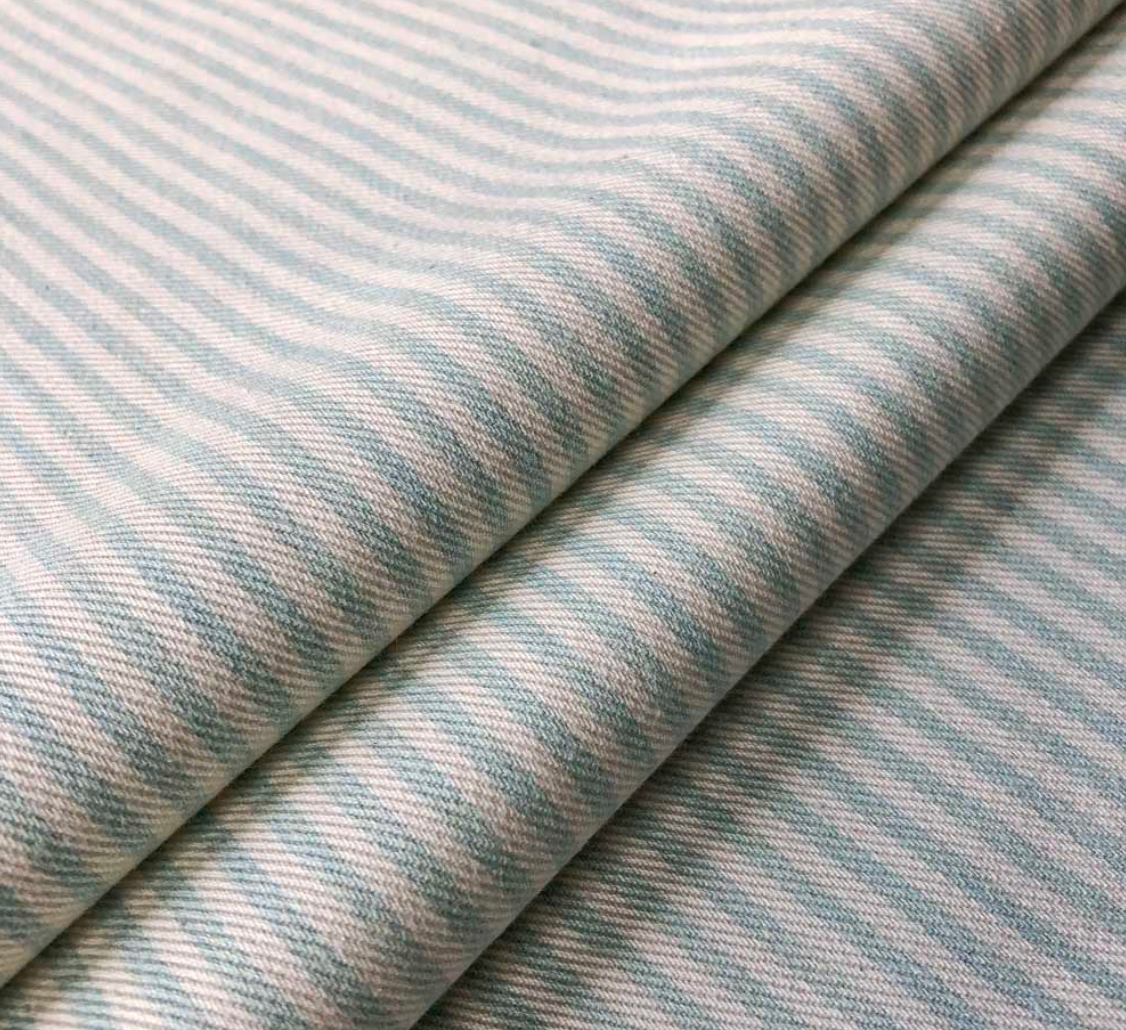 Mint - Candy Stripe Fabric Ian Mankin 100% Cotton