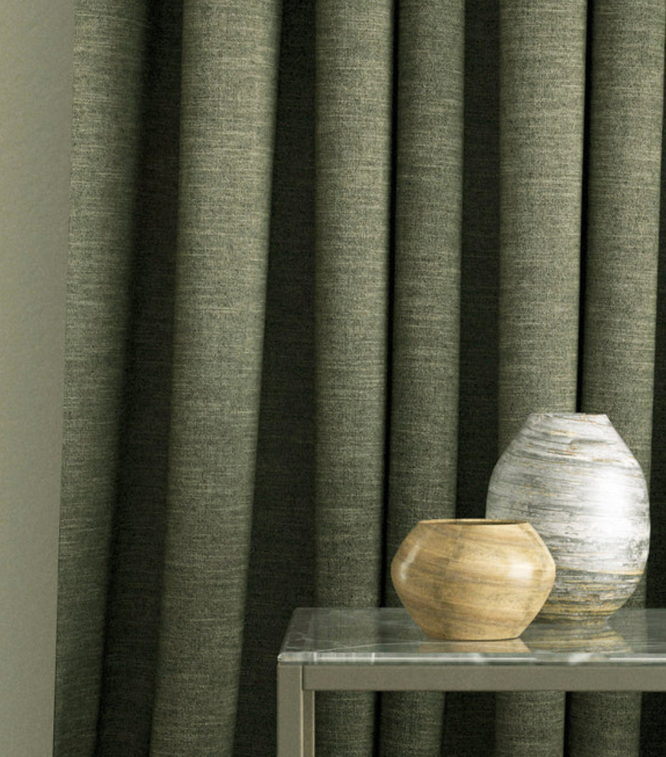 Moss - Luna by Linwood - Fabric, Curtains, Roman Blinds drape
